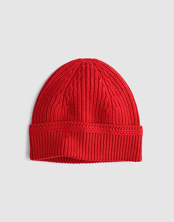 madewell Knit Beanie in Wool Blend crimson