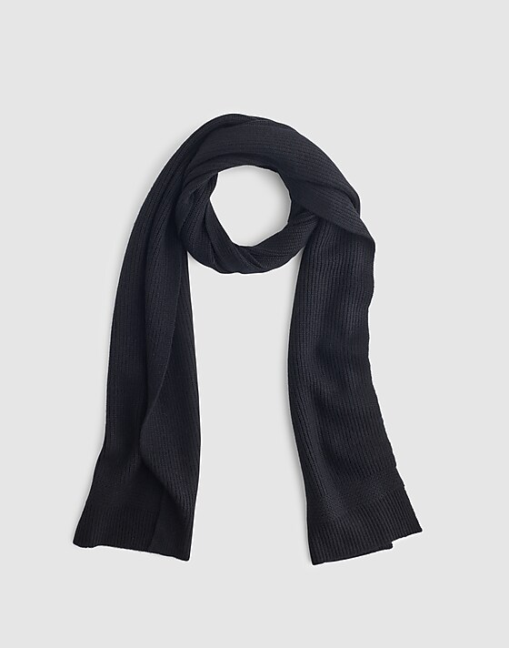 madewell Knit Scarf in Wool Blend black