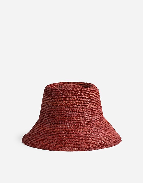 madewell Lantern Straw Hat dusty redwood