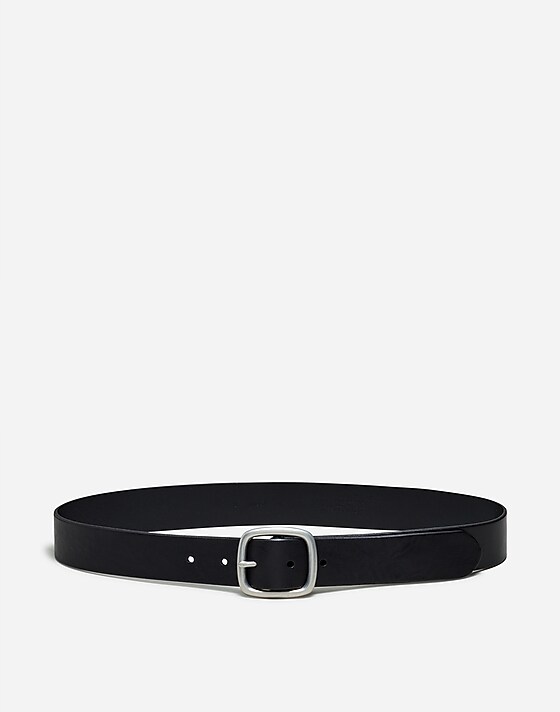 madewell Leather Center-Bar Belt true black