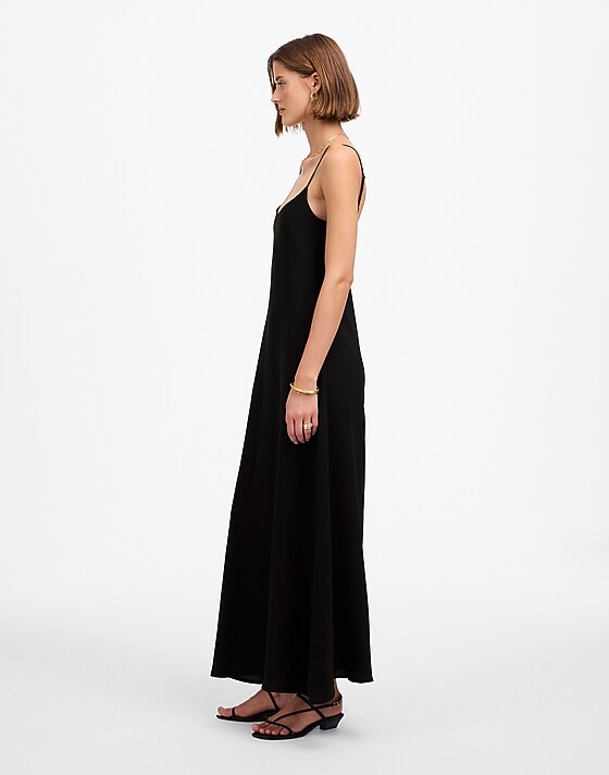 Madewell LESET Ari Scoopneck Maxi Tank Dress Black