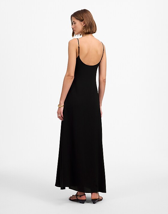 Madewell LESET Ari Scoopneck Maxi Tank Dress Black