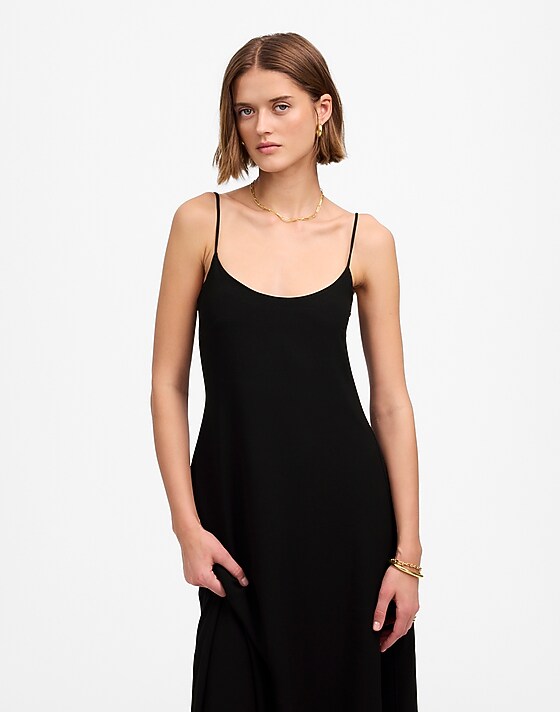madewell LESET Ari Scoopneck Maxi Tank Dress black