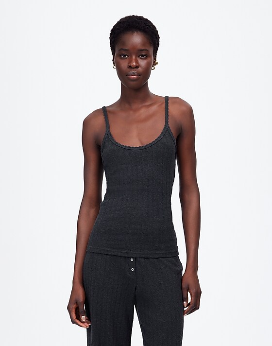 Madewell LESET Pointelle Tank Grey Melange