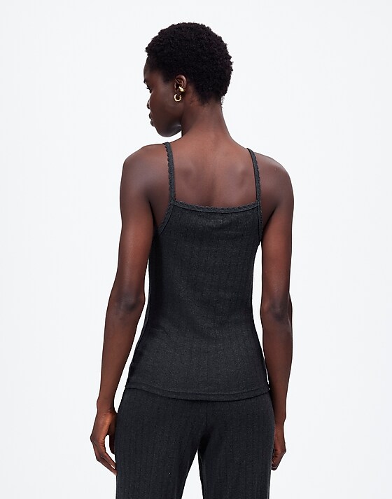 Madewell LESET Pointelle Tank Grey Melange