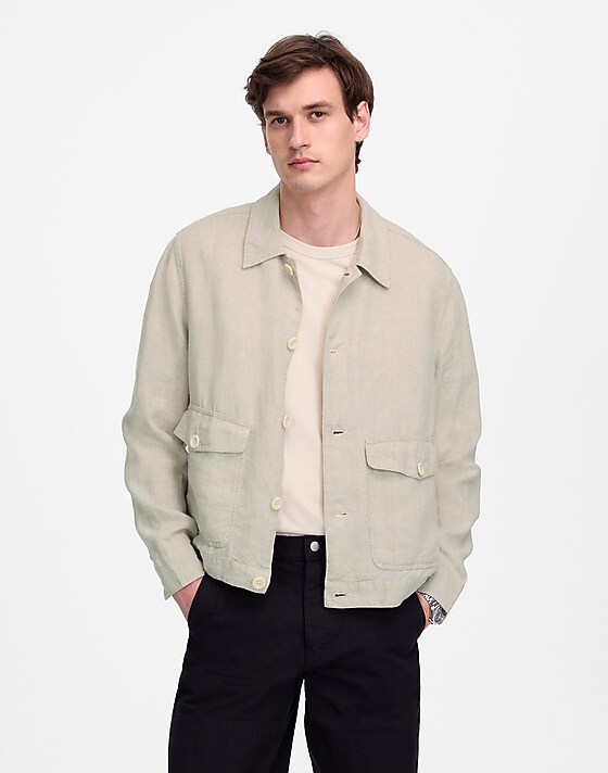 madewell Linen Shirt-Jacket oat