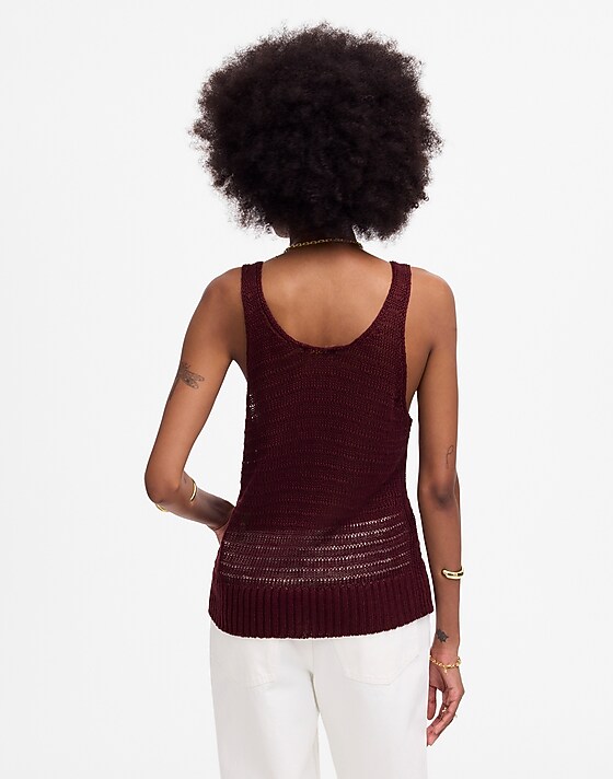 Madewell Linen Sweater Tank Mulberry Wine