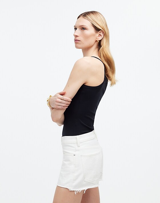 Madewell Low-Rise Boyfriend Shorts Tile White