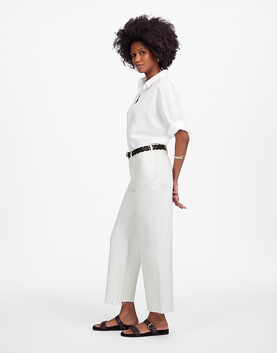 Madewell Low-Slung Baggy Crop Pure White