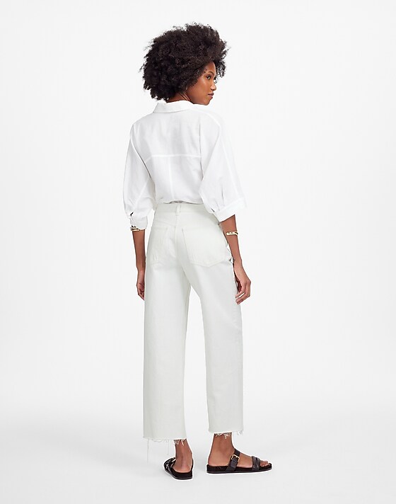 Madewell Low-Slung Baggy Crop Pure White