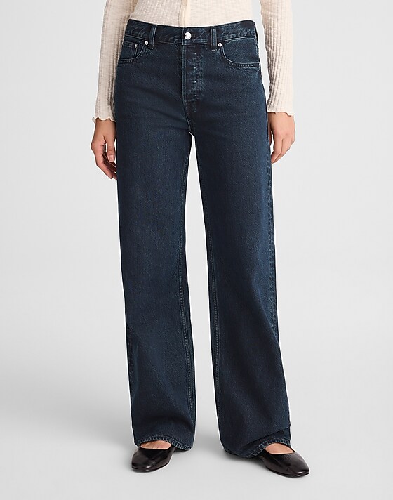 Madewell Low-Slung Baggy Jeans Blue Black Wash