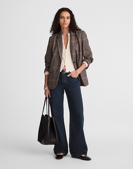 madewell Low-Slung Baggy Jeans blue black wash