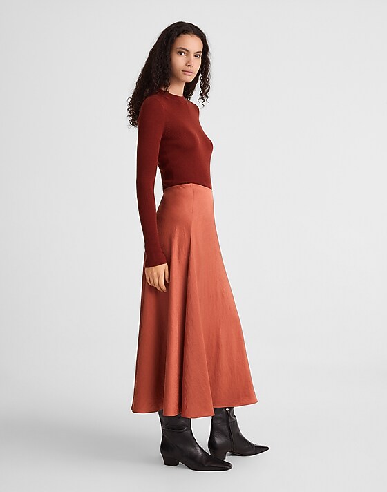 Madewell Maxi Circle Skirt Rustic Brick