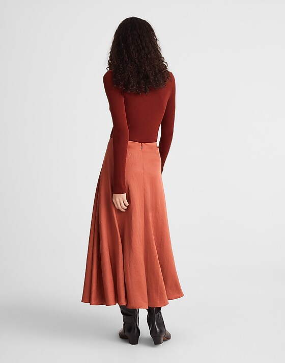 Madewell Maxi Circle Skirt Rustic Brick