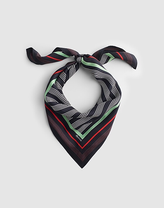 madewell Medium Silk Bandana jet black