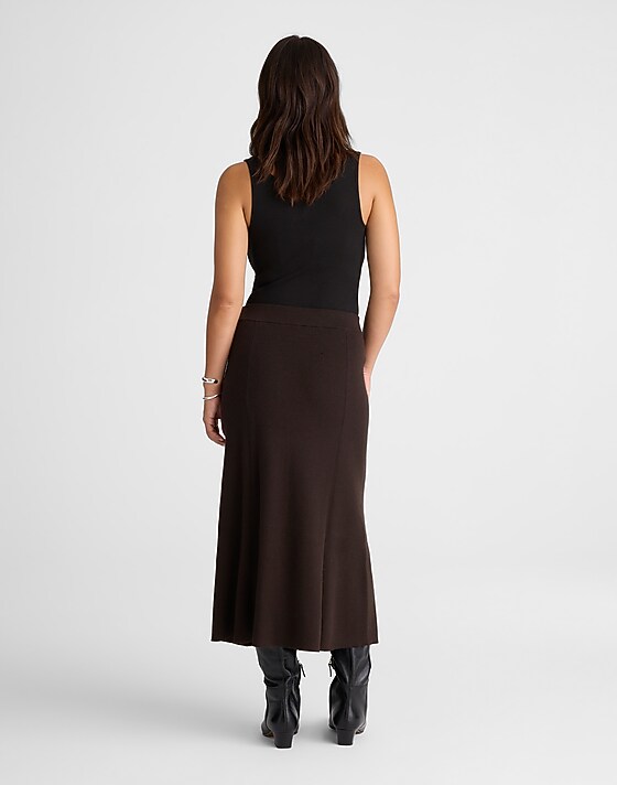 Madewell Merino Wool-Blend Maxi Skirt Molasses