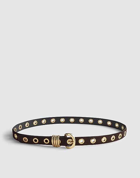 madewell Metal Eyelet Belt dark carob