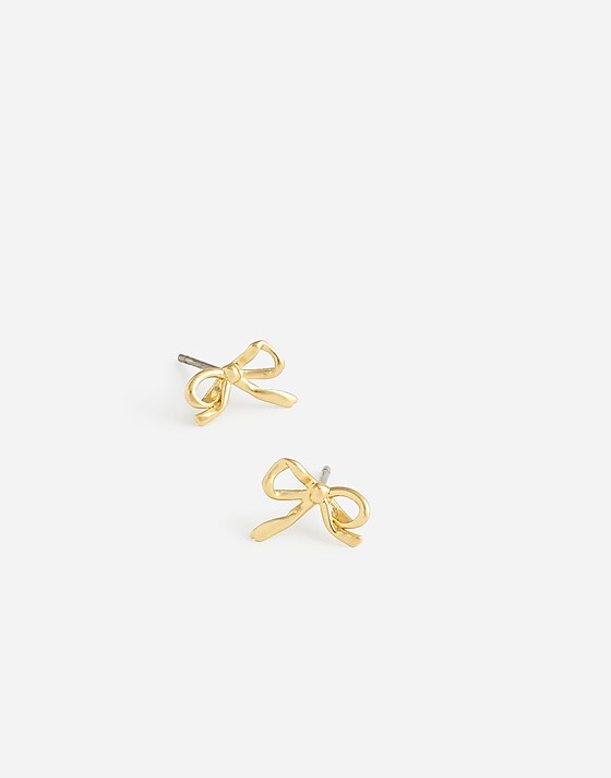 madewell Metal Mini Bow Stud Earrings vintage gold