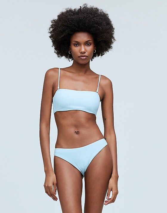 Madewell Mid-Rise Bikini Bottom Blue Heron