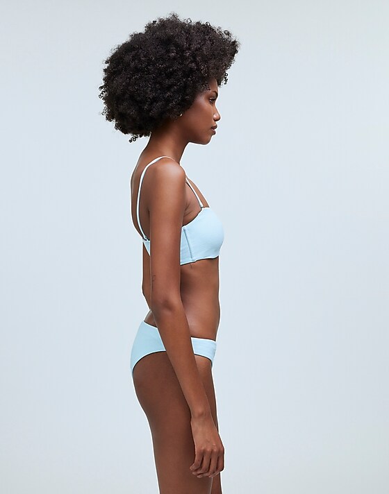 Madewell Mid-Rise Bikini Bottom Blue Heron