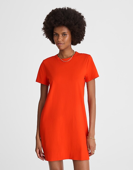 Madewell Mini Tee Dress Bright Flame