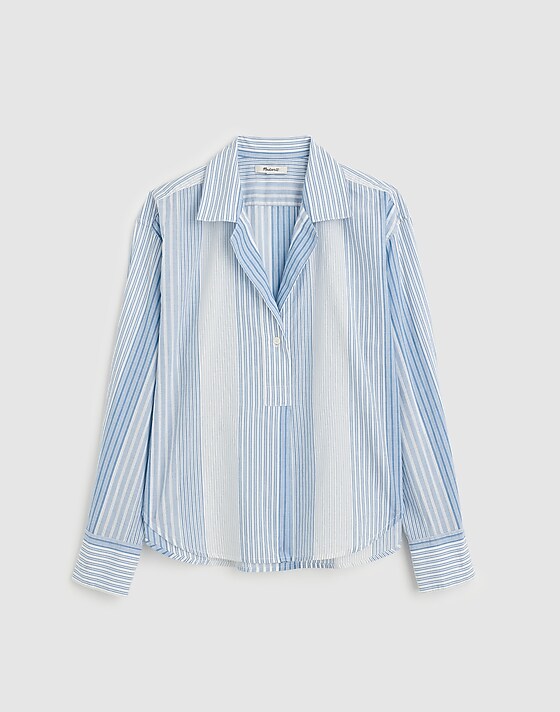madewell Notch-Collar Popover Shirt hermitage blue