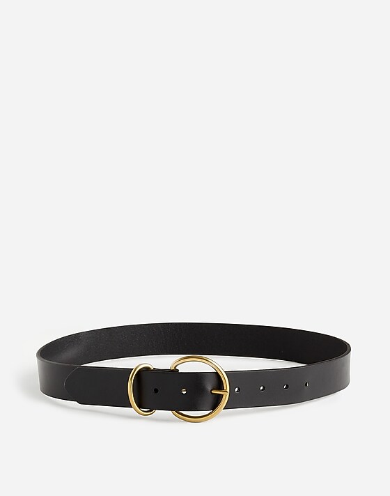 madewell O-Buckle Leather Belt true black