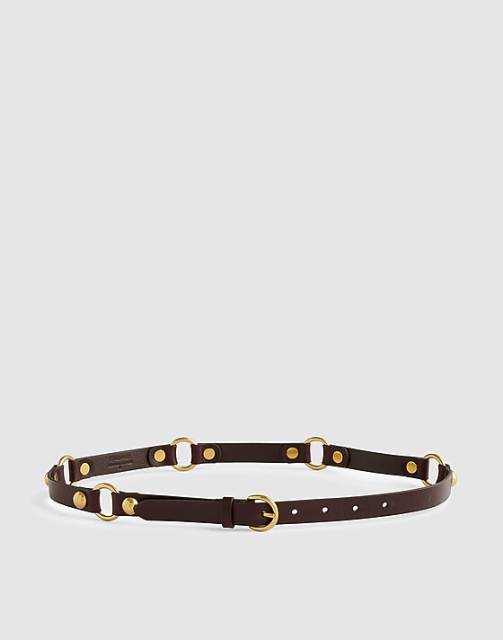 madewell O-Ring Studded Belt chocolate raisin