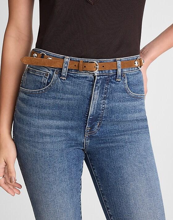 Madewell O-Ring Studded Belt Dried Acorn