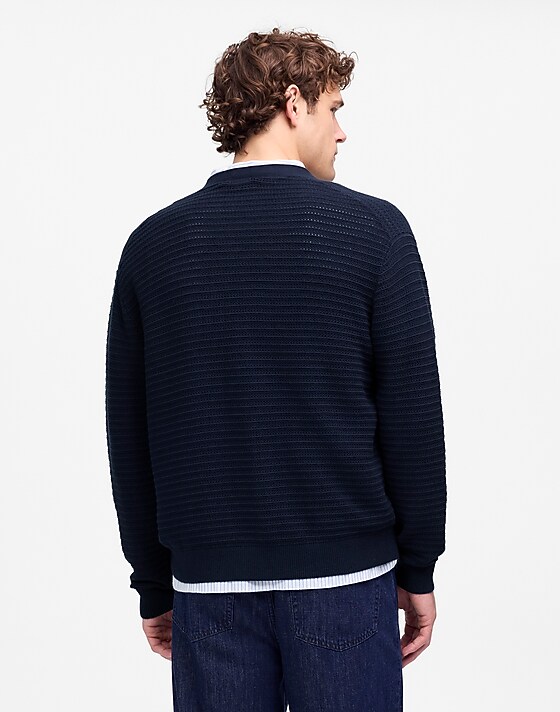 Madewell Open-Stitch Cotton Cardigan Dark Navy