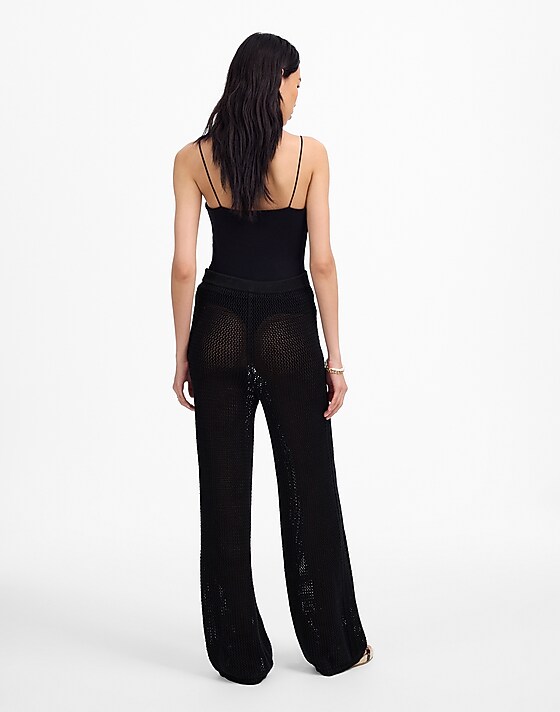 Madewell Open-Stitch Sweater Pants True Black