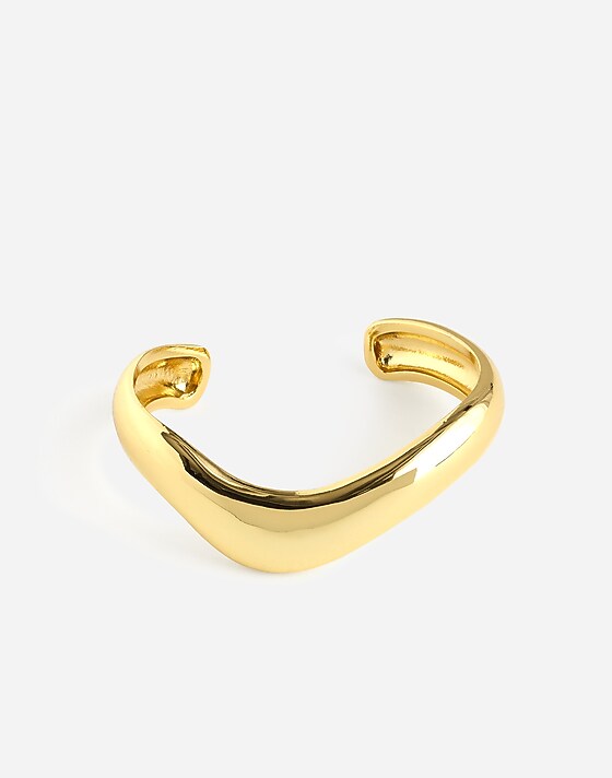 madewell Organic Chunky Cuff Bracelet pale gold