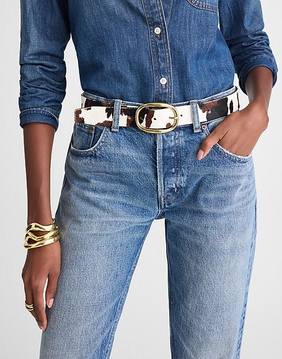 Madewell Oval-Buckle Belt Dark Carob Multi