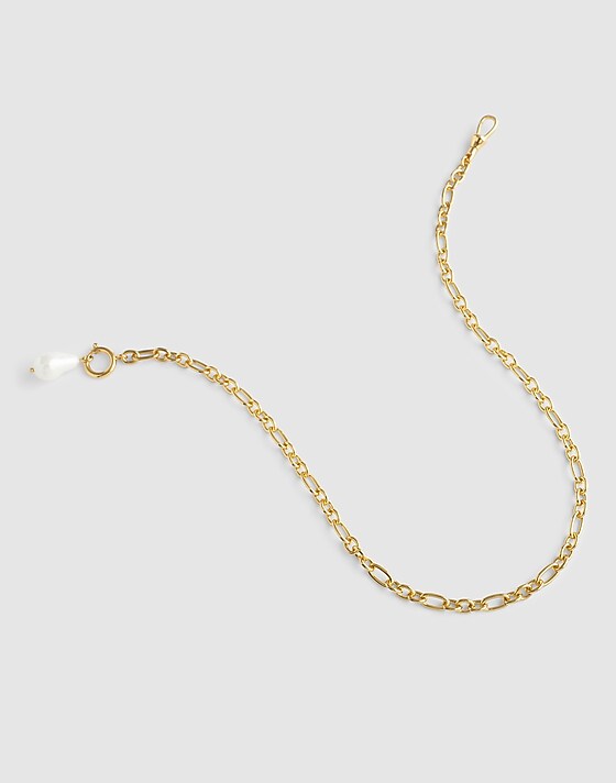 Madewell Pearl Watch Chain Necklace Antique Gold