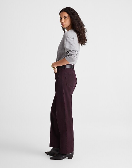 Madewell Pieced Barrel-Leg Jeans Dark Burgundy