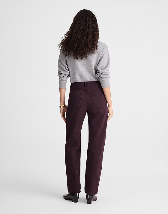 Madewell Pieced Barrel-Leg Jeans Dark Burgundy