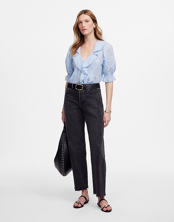 madewell Pieced Barrel-Leg Jeans lockside wash