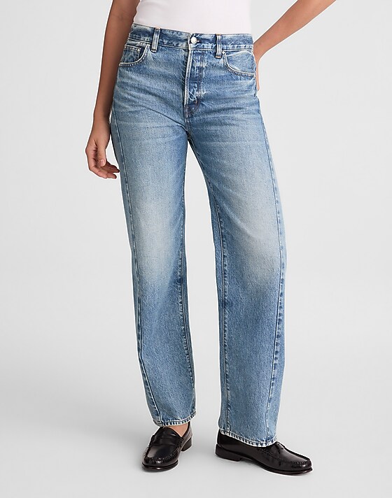 Madewell Pieced Barrel-Leg Jeans Rockcastle Wash