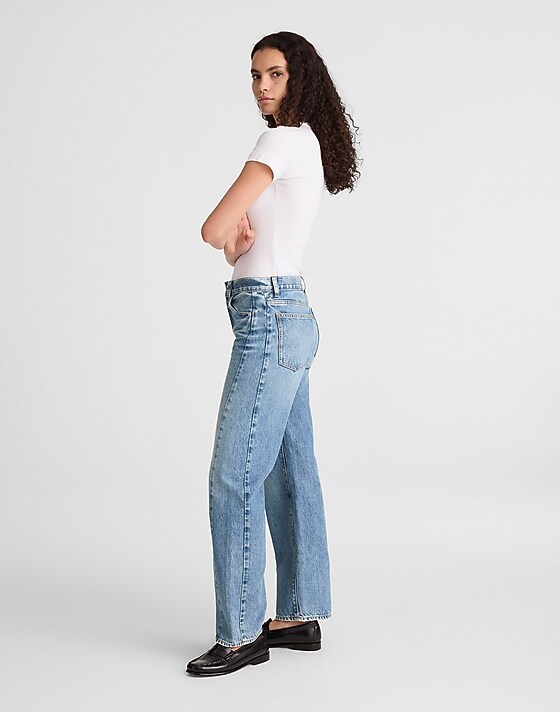Madewell Pieced Barrel-Leg Jeans Rockcastle Wash