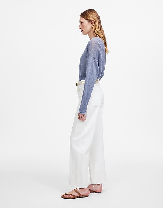 Madewell Pieced Barrel-Leg Jeans Tile White