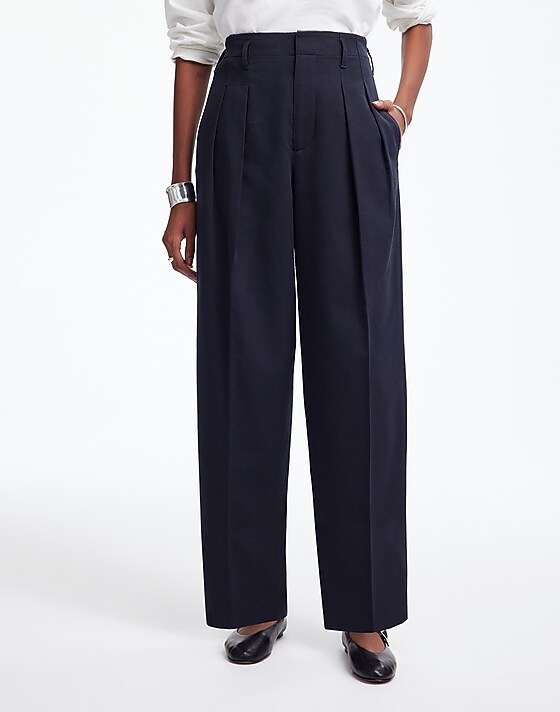 Madewell Pleated Carrot Pants Black Coal