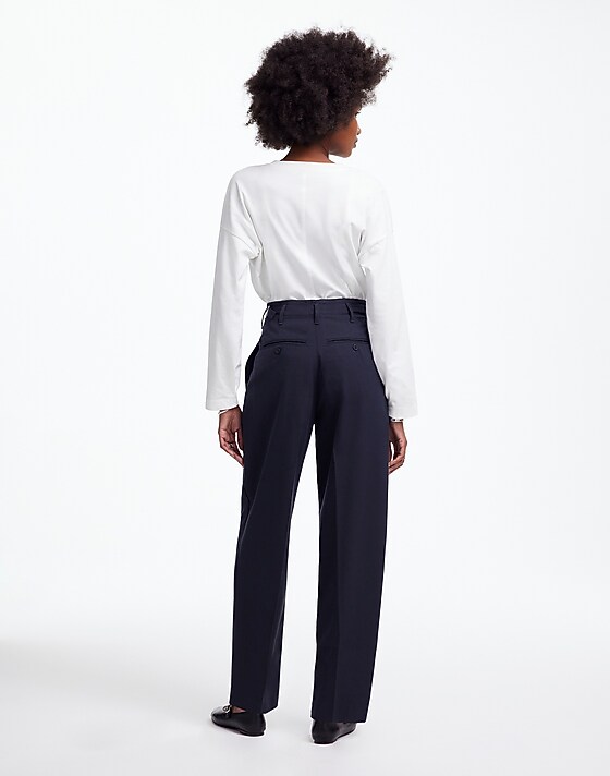 Madewell Pleated Carrot Pants Black Coal