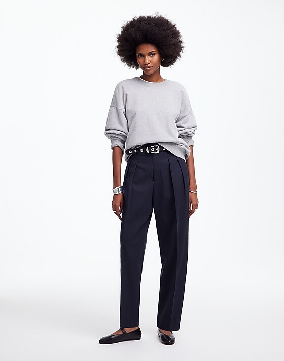 madewell Pleated Carrot Pants black coal