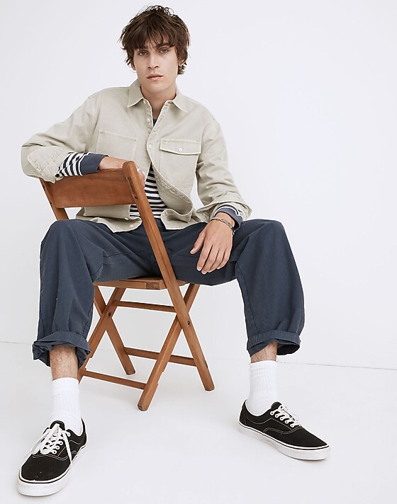 Madewell Pleated Chino Pants Dark Baltic