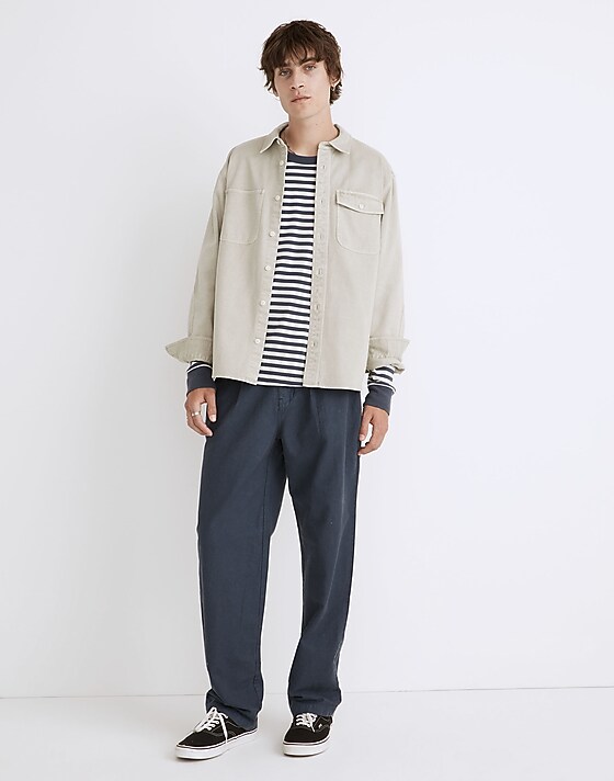 madewell Pleated Chino Pants dark baltic