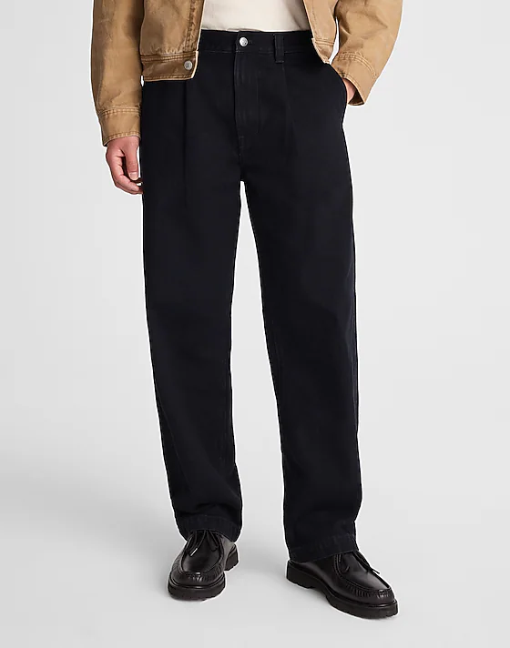 Madewell Pleated Denim Pants Maynard Wash