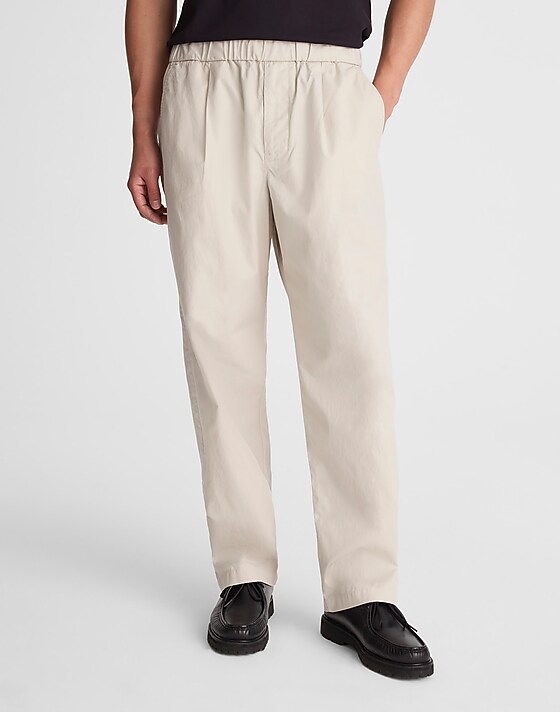 Madewell Pleated Poplin Pull-On Pant Form Grey