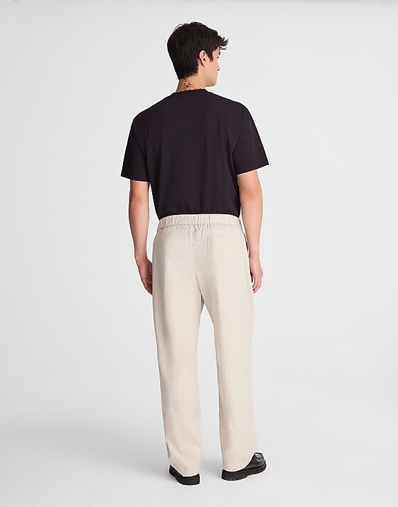Madewell Pleated Poplin Pull-On Pant Form Grey