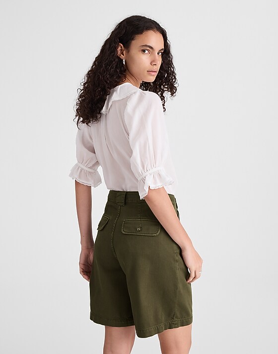 Madewell Pleated Trouser Short Faded Ivy