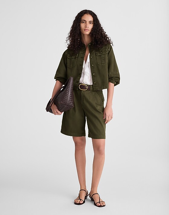 madewell Pleated Trouser Short faded ivy